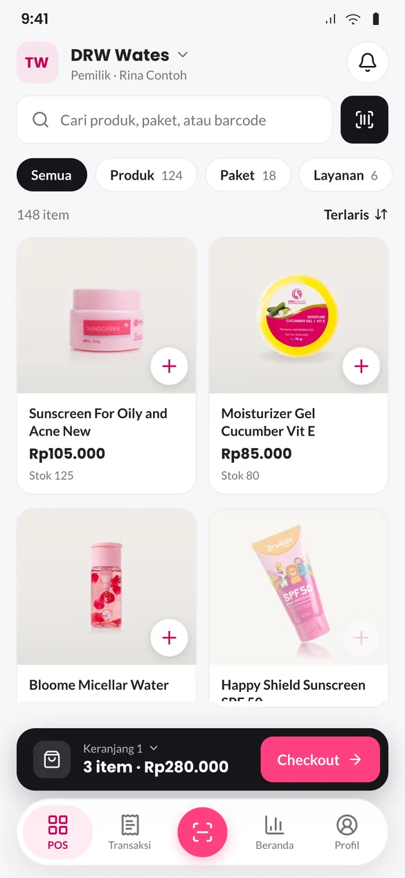 Katalog kasir di aplikasi POS